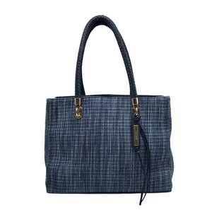 Cole Haan Blue Straw Benson Tote Bag
